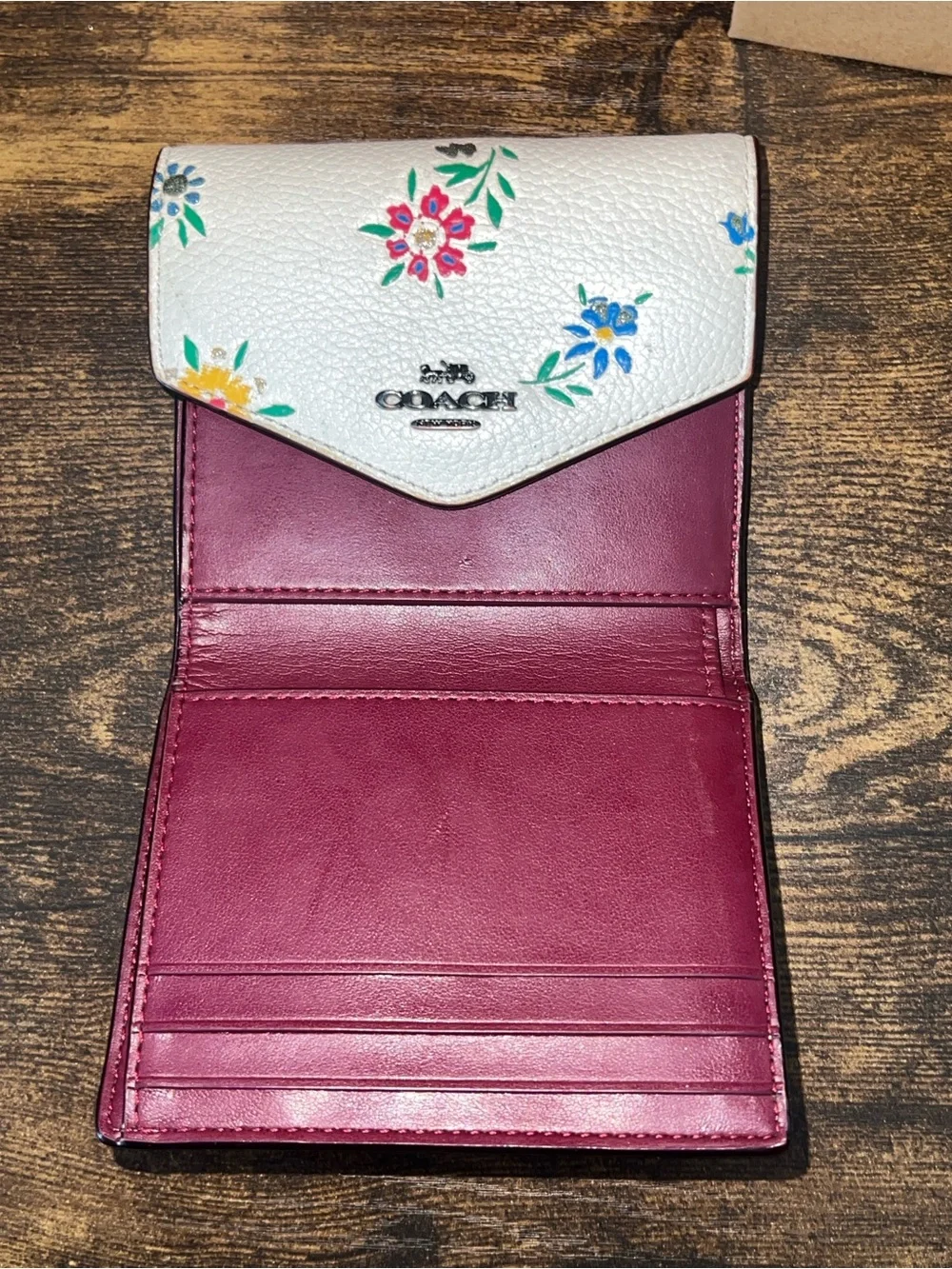 Coach Wyn Small Snap Tri-Fold Wildflower Wallet
